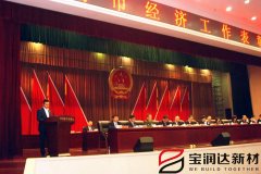 寶潤達(dá)董事長黃強(qiáng)代表市重點(diǎn)企業(yè)在經(jīng)濟(jì)表彰會(huì)上發(fā)言